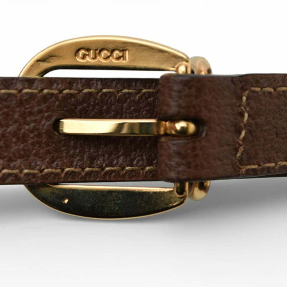GUCCI Authentic Brown Leather Bamboo Vanity Bag - Picture 14 of 16
